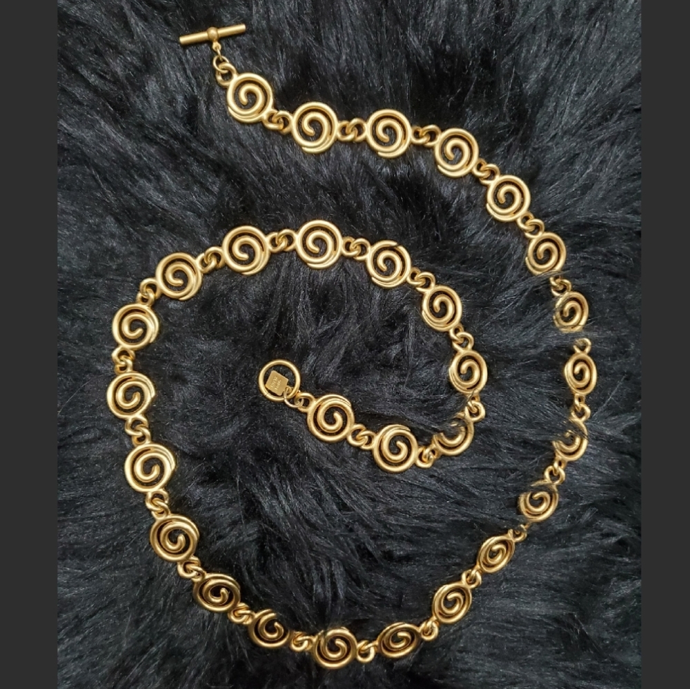 Anne Klein Gold Spiral Link Necklace
